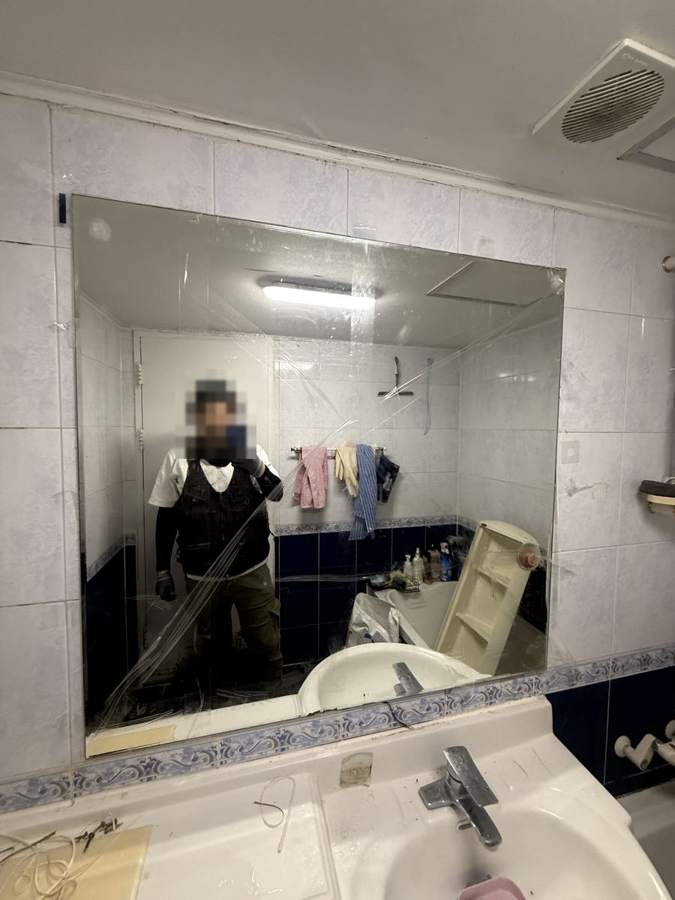 금곡동 동남아파트 욕실 수납장 → 슬라이드장 교체 - 기존 수납장 철거