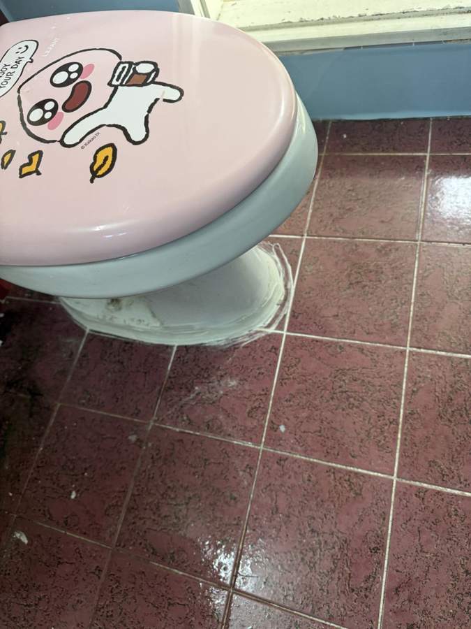 소사동 욕실 변기 하단 백시멘트 보수 - 작업 후